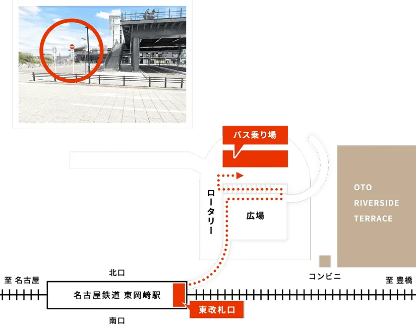 シャトルバスのマップ