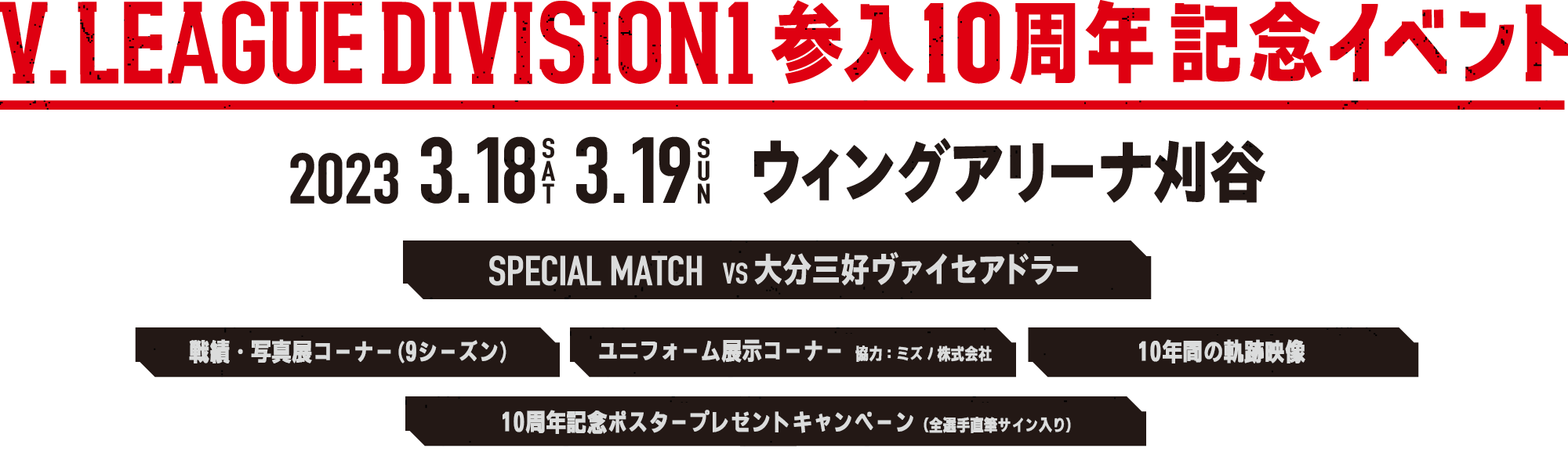 V.LEAGUE DIVISION1 参入10周年記念イベント